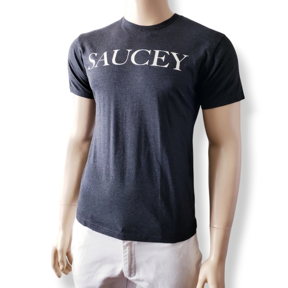 Charcoal Gray "Saucey" Print T-Shirt - Picture 5 of 8